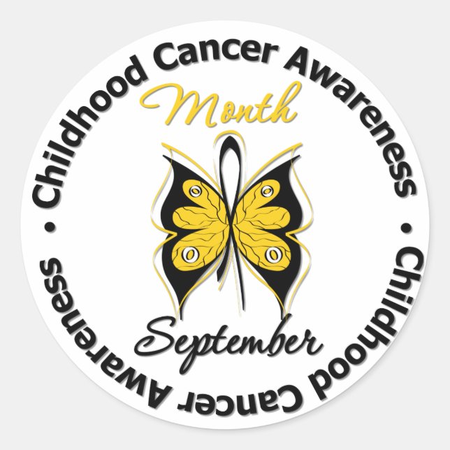 Sticker Rond Mois de sensibilisation au cancer chez l'enfant Pa (Devant)