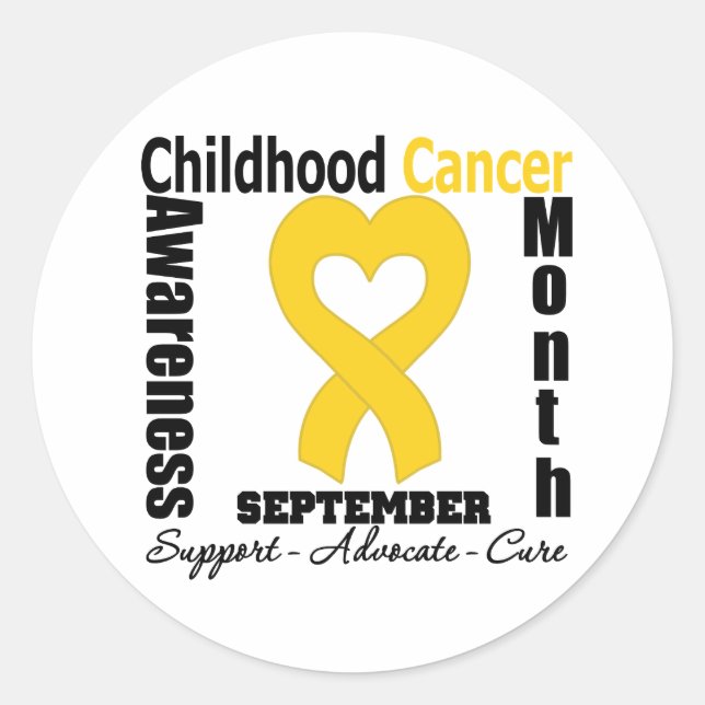 Sticker Rond Mois de sensibilisation au cancer chez l'enfant Ru (Devant)