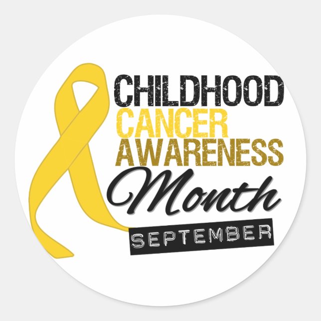 Sticker Rond Mois de sensibilisation au cancer chez l'enfant Ru (Devant)