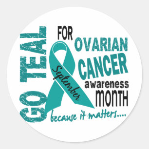 Sticker Rond Mois de sensibilisation au cancer de l'ovaire GO T