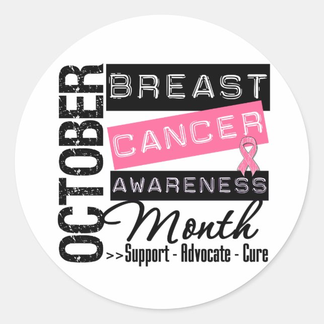 Sticker Rond Mois de sensibilisation au cancer du sein (Devant)