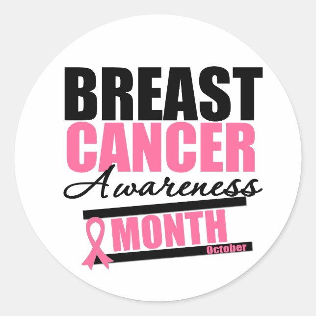 Sticker Rond Mois de sensibilisation au cancer du sein v3 (Devant)