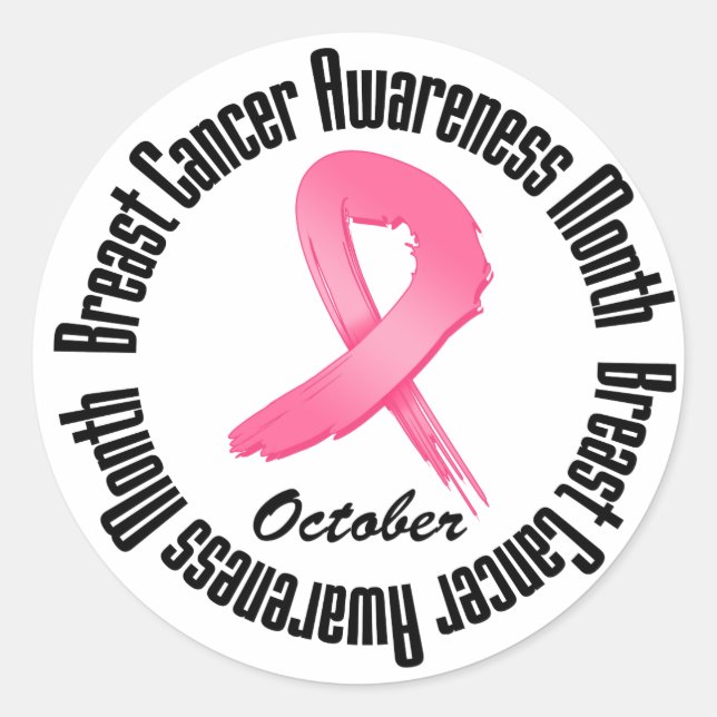 Sticker Rond Mois de sensibilisation au cancer du sein v5 (Devant)
