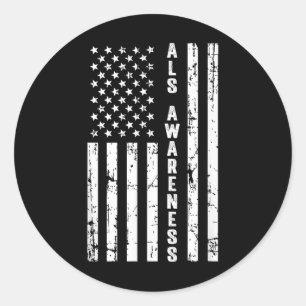 Sticker Rond Mois de sensibilisation au drapeau américain mai