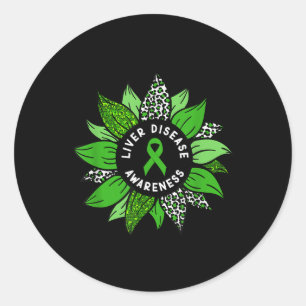 Sticker Rond Mois de sensibilisation aux maladies du foie Fleur