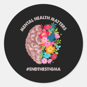 Sticker Rond Mois De Sensibilisation S Santé Mentale Chemise Fi