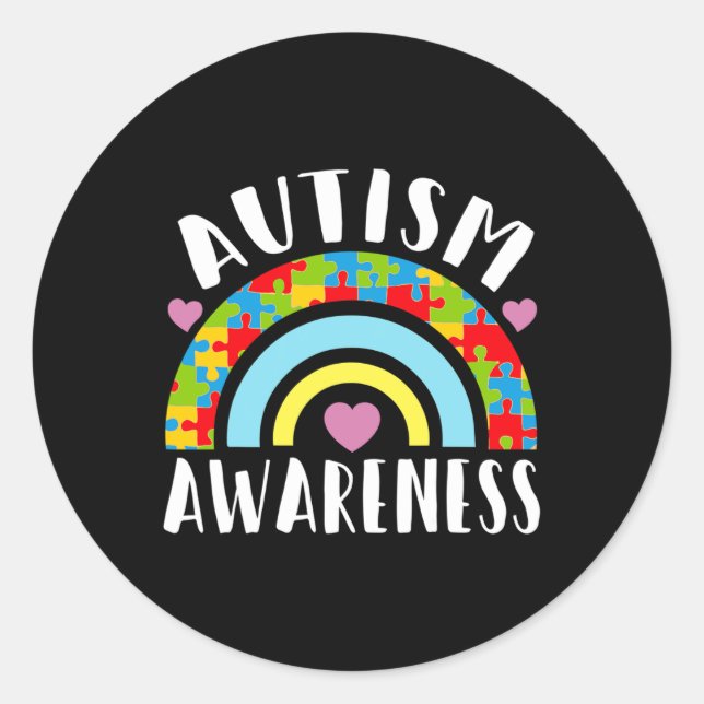 Sticker Rond Mois des sensibilisations sur l'autisme (Devant)