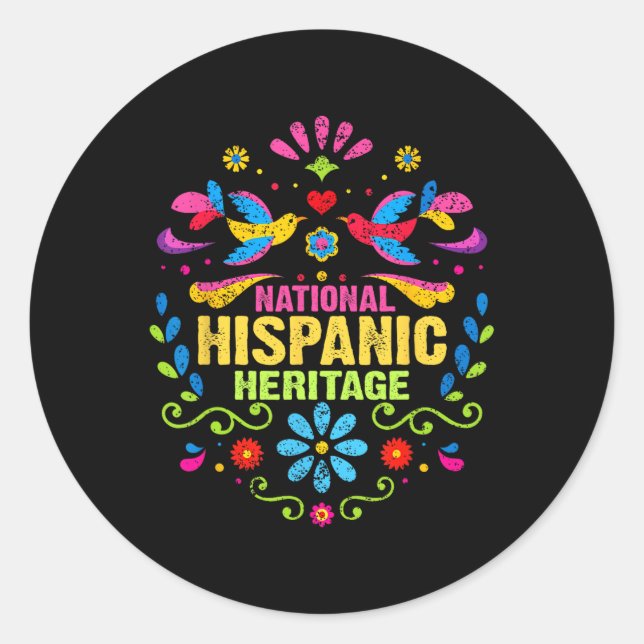 Sticker Rond Mois du patrimoine hispanique Tous les pays Mains  (Devant)