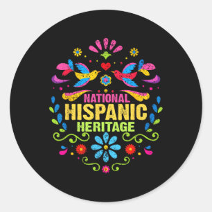 Sticker Rond Mois du patrimoine hispanique Tous les pays Mains