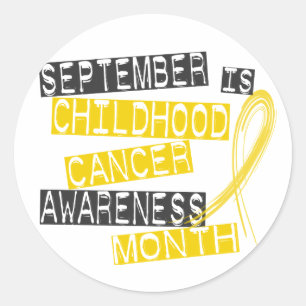 Sticker Rond Mois L1 de conscience de Cancer d'enfance