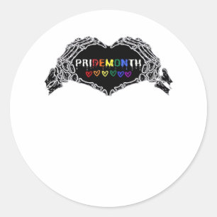 Sticker Rond Mois Skeleton Heart Hands LGBTQIA
