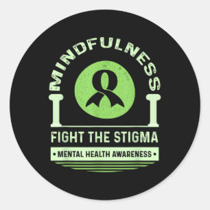 Sticker Rond Mois vert de sensibilisation à la santé mentale Lu