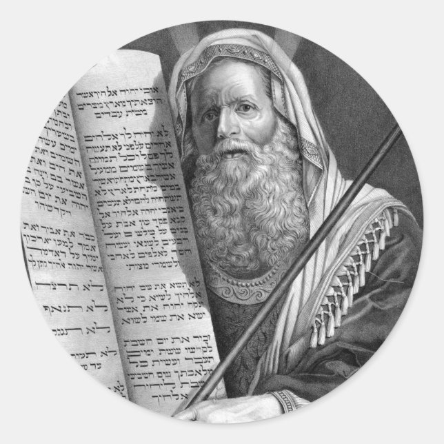 Sticker Rond Moïse et les dix commandements (Devant)
