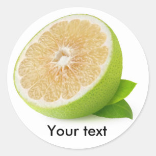 Sticker Rond Moitié pamplemousse blanc