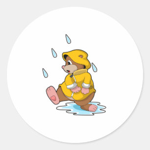 Sticker Rond Mole à la pluie avec Raindrops