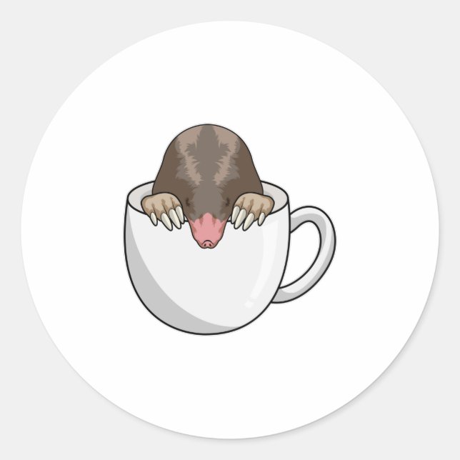 Sticker Rond Mole avec la coupe de café (Devant)