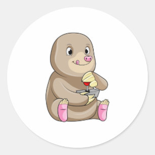 Sticker Rond Mole comme joueur avec Joystick