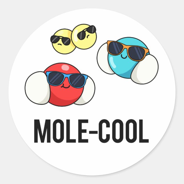 Sticker Rond Mole-Cool Funny Molecule Pun (Devant)