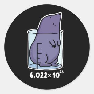Sticker Rond Mole Equation Funny Mole Dans Un Jeu De Bécher Dar