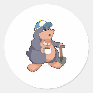 Sticker Rond Mole Shovel