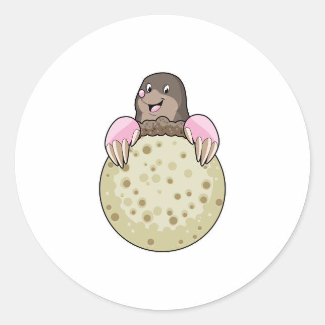 Sticker Rond Mole with Moon (Devant)