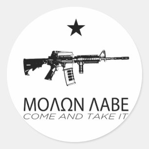 Sticker Rond Molon Labe - Venez Le Prendre