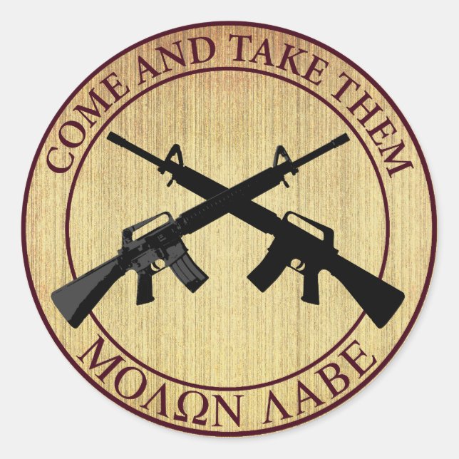 Sticker Rond Molon Labe (venu et prenez-les) (Devant)