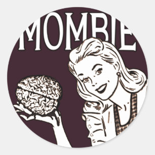 Sticker Rond Mombie Retro Zombie