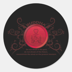 Sticker Rond Moment actuel de Bouddha