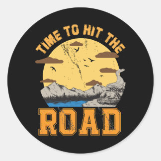 Sticker Rond Moment de prendre la route 