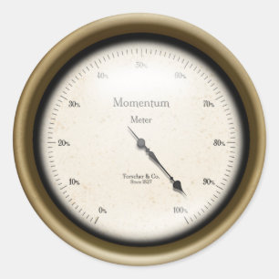 Sticker Rond Momentum Meter Steampunk ère machine industrielle
