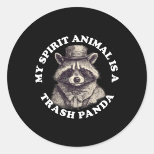 Sticker Rond Mon Animal D'Esprit Est Un Panda De Trash