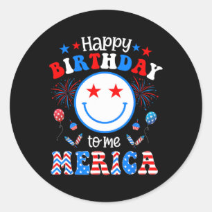 Sticker Rond Mon anniversaire Juillet 4 Fête de l'Indépendance 