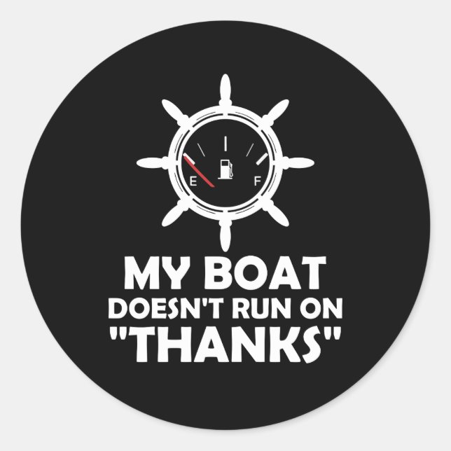 Sticker Rond Mon bateau ne fonctionne pas grâce à la navigation (Devant)