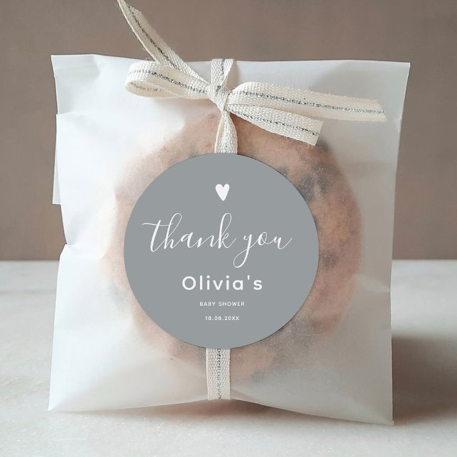 Sticker Rond Mon bébé Merci gris (Créateur téléchargé)