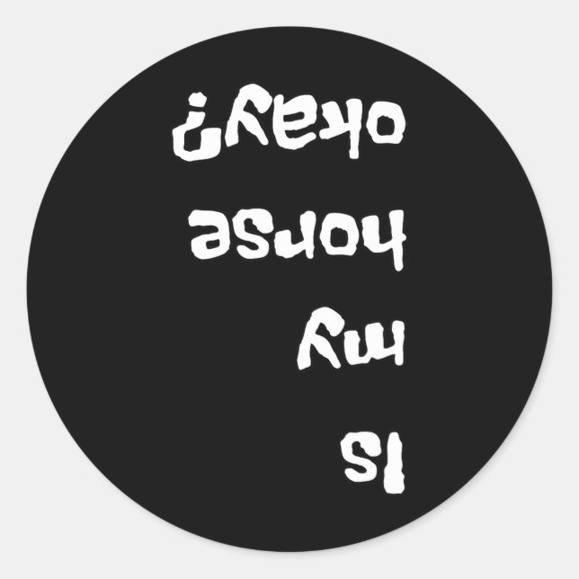 Sticker Rond Mon Cheval Est-Il Drôle ? (Devant)