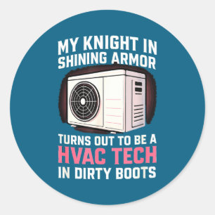 Sticker Rond Mon chevalier en blague hilarante femme tech CVC m
