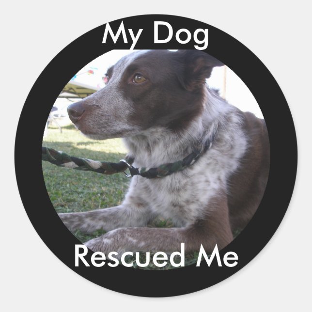 Sticker Rond Mon chien m'a Secouru (Personnalisé) (Devant)
