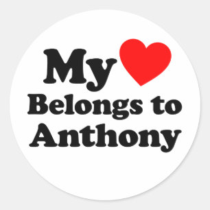 Sticker Rond Mon coeur appartient à Anthony