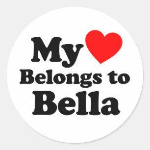 Sticker Rond Mon coeur appartient à Bella