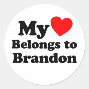 Sticker Rond Mon coeur appartient à Brandon