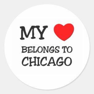 Sticker Rond Mon coeur appartient à CHICAGO