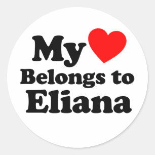 Sticker Rond Mon coeur appartient à Eliana