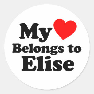 Sticker Rond Mon coeur appartient à Elise