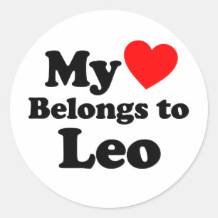 Sticker Rond Mon coeur appartient à Leo