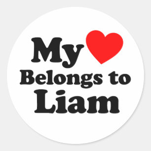 Sticker Rond Mon coeur appartient à Liam