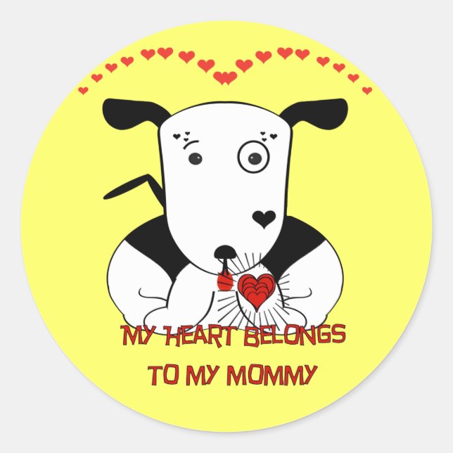 Sticker Rond Mon coeur appartient à ma maman (Devant)