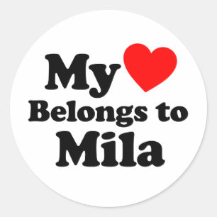 Sticker Rond Mon coeur appartient à Mila