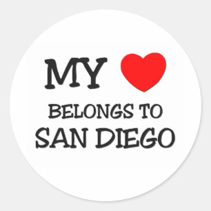 Sticker Rond Mon coeur appartient à SAN DIEGO