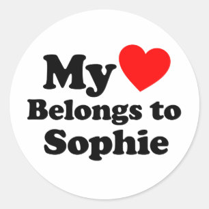 Sticker Rond Mon coeur appartient à Sophie